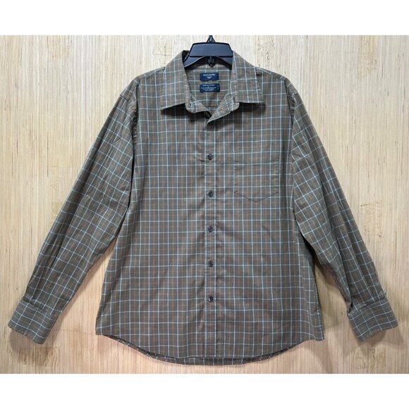 Dockers - Men's Long Sleeve Plaid Shirt - Green - Large - Picture 1 of 16